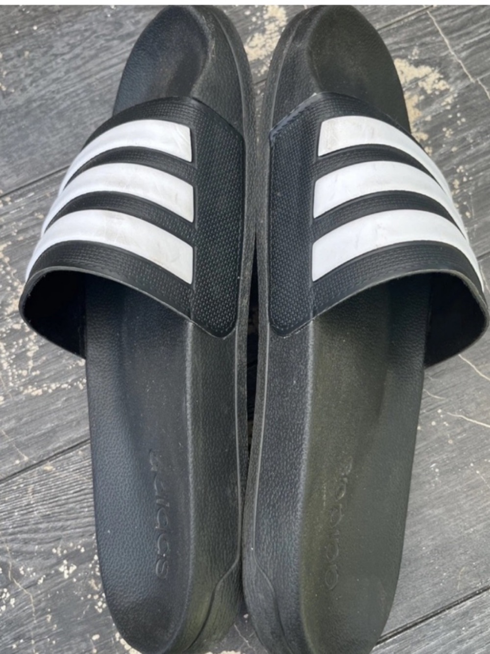 adidas Adilette Shower Men's Sandals, Size 8 - Black/White - Picture 3 of 5